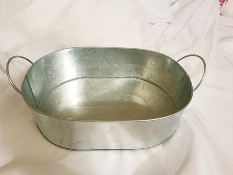 Galvanized oval tray