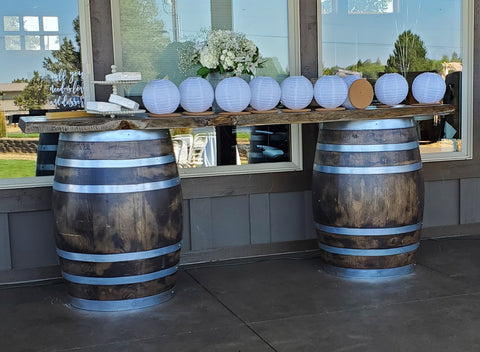 Bar, Estate Barrels Spanish Oak with Live Edge Slab