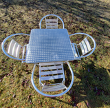 Table, Cafe Set with 4 Chairs Aluminum