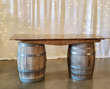Bar, Reclaimed Wood Look Barrel Bar