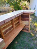 Bar, Natural Wood With Shelves