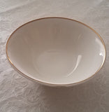 Dinnerware, white with gold salad/soup bowl