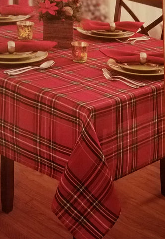 Linen, Red Tartan Plaid Table Linen