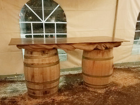 Bar, Reclaimed Wood Look Barrel Bar