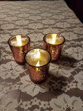 Votive Glass Candle Holder, Mercury Rose Gold