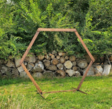 Hexagon Wedding Arbor Dark Wood