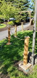 Stanchion set, Wood Rustic With Rope