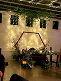 Hexagon Arbor with Curtain of Lights