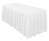 Linen, white table skirting