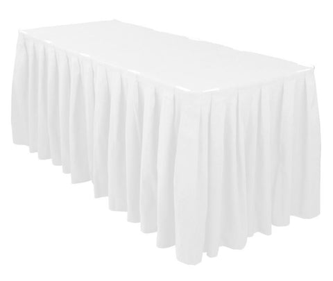 Linen, white table skirting